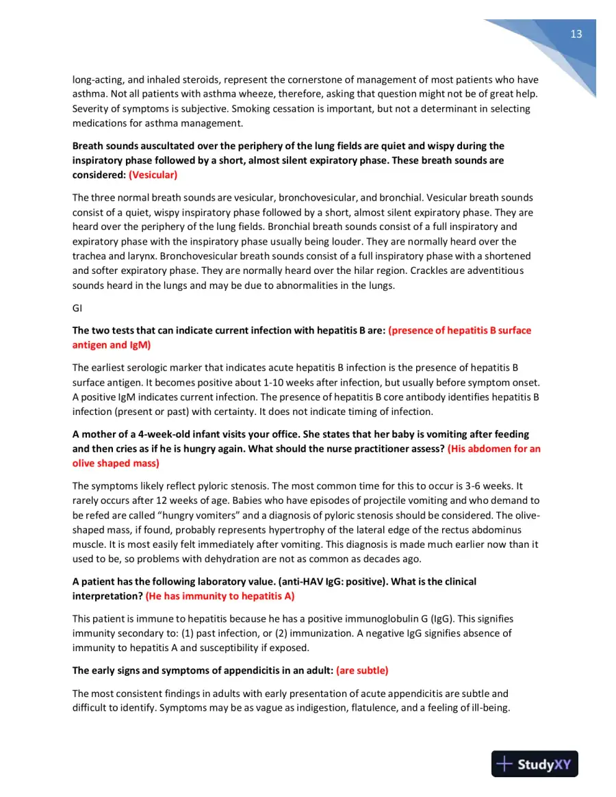 NR511 Nursing Diagnosis Midterm Exam With Answers (401 Solved Questions), page 14