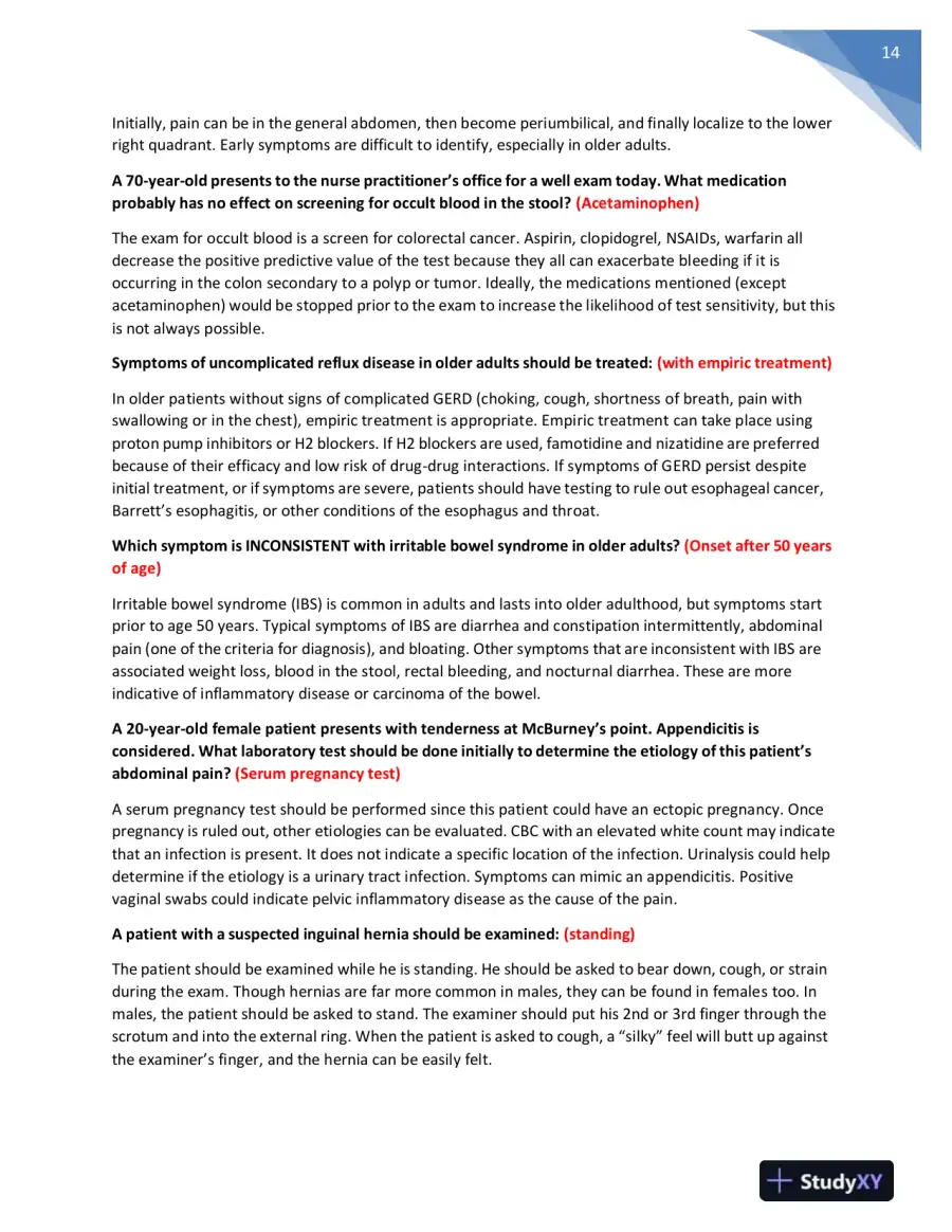 NR511 Nursing Diagnosis Midterm Exam With Answers (401 Solved Questions), page 15