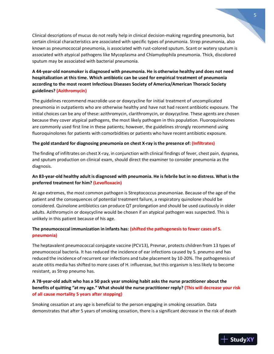NR511 Nursing Diagnosis Midterm Exam With Answers (401 Solved Questions), page 6