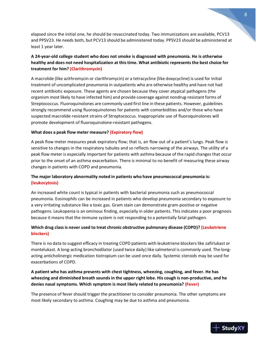NR511 Nursing Diagnosis Midterm Exam With Answers (401 Solved Questions), page 9