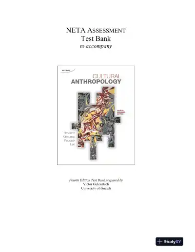 Cultural Anthropology, Fourth Canadian Edition Test Bank - Page 1 preview image