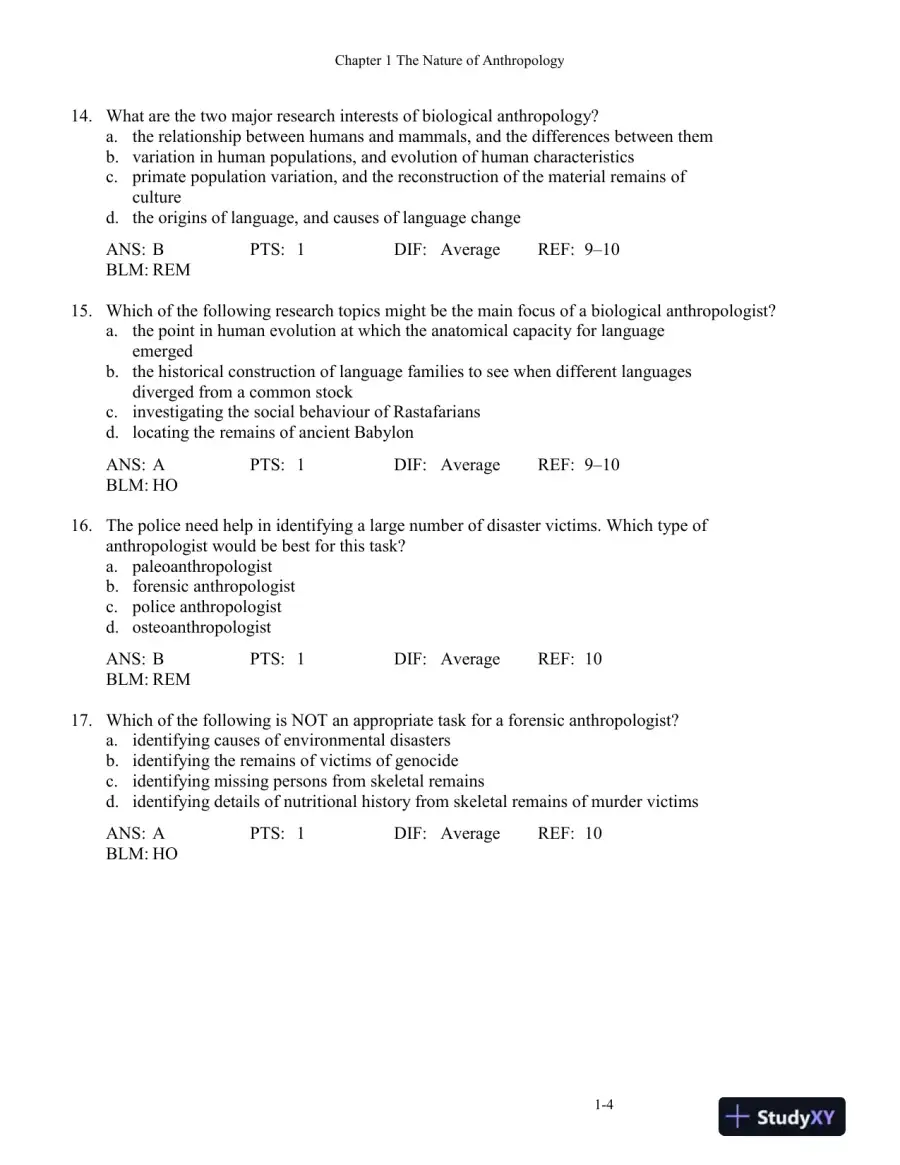 Cultural Anthropology, Fourth Canadian Edition Test Bank, page 8