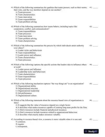 Organizational Behavior: Improving Performance and Commitment in the Workplace 3rd Canadian Edition Test Bank - Page 10 preview image
