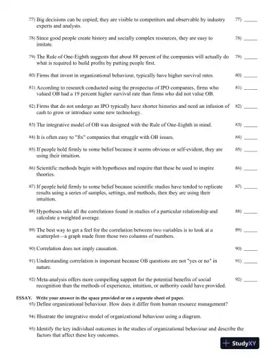 Organizational Behavior: Improving Performance and Commitment in the Workplace 3rd Canadian Edition Test Bank - Page 14 preview image
