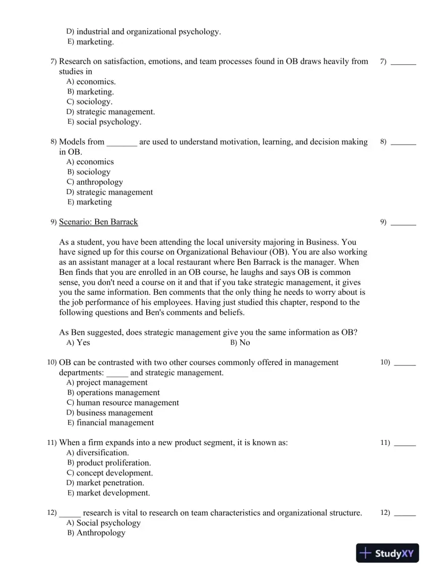 Organizational Behavior: Improving Performance and Commitment in the Workplace 3rd Canadian Edition Test Bank, page 3