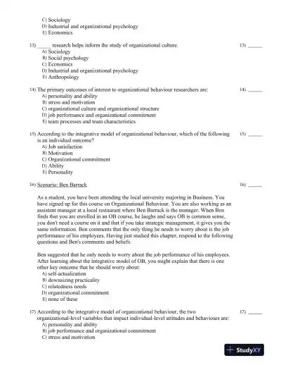 Organizational Behavior: Improving Performance and Commitment in the Workplace 3rd Canadian Edition Test Bank - Page 4 preview image