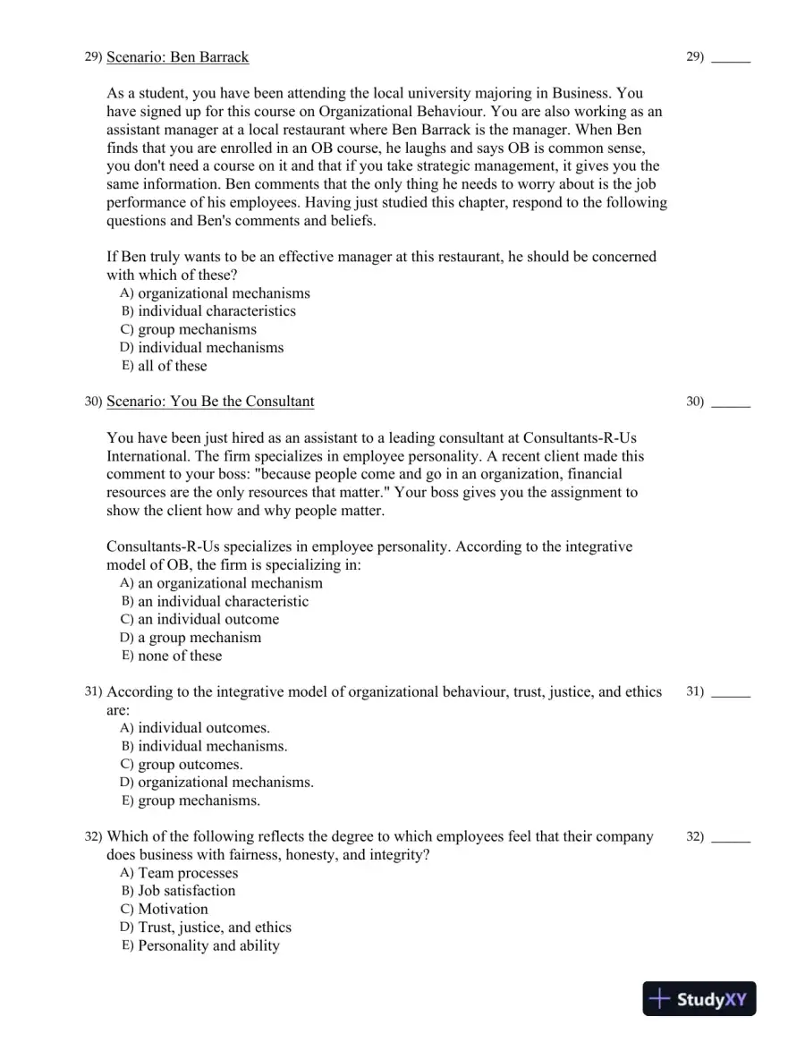 Organizational Behavior: Improving Performance and Commitment in the Workplace 3rd Canadian Edition Test Bank, page 7
