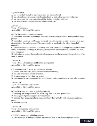 International Financial Management (The Mcgraw-hill/Irwin Series in Finance, Insurance, and Real Estate) 8th Edition Test Bank - Page 13 preview image