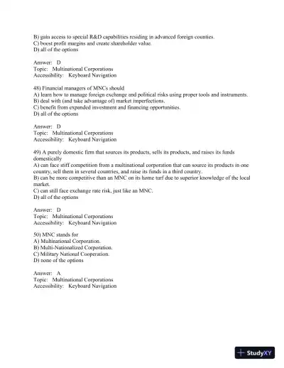 International Financial Management (The Mcgraw-hill/Irwin Series in Finance, Insurance, and Real Estate) 8th Edition Test Bank - Page 14 preview image