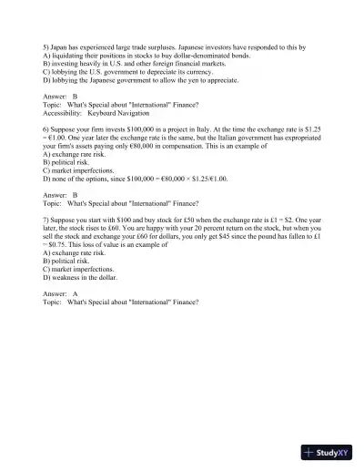 International Financial Management (The Mcgraw-hill/Irwin Series in Finance, Insurance, and Real Estate) 8th Edition Test Bank - Page 3 preview image