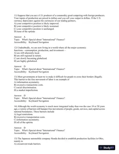 International Financial Management (The Mcgraw-hill/Irwin Series in Finance, Insurance, and Real Estate) 8th Edition Test Bank - Page 5 preview image