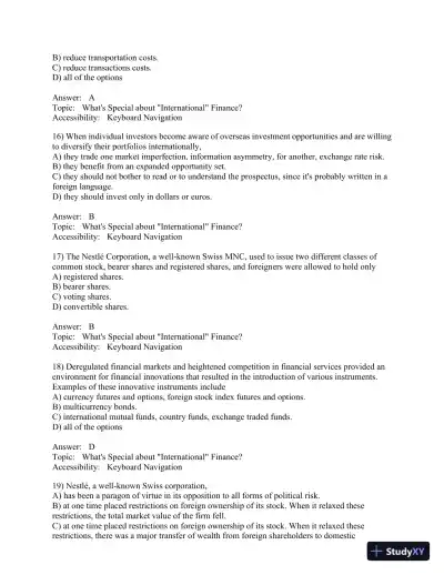 International Financial Management (The Mcgraw-hill/Irwin Series in Finance, Insurance, and Real Estate) 8th Edition Test Bank - Page 6 preview image