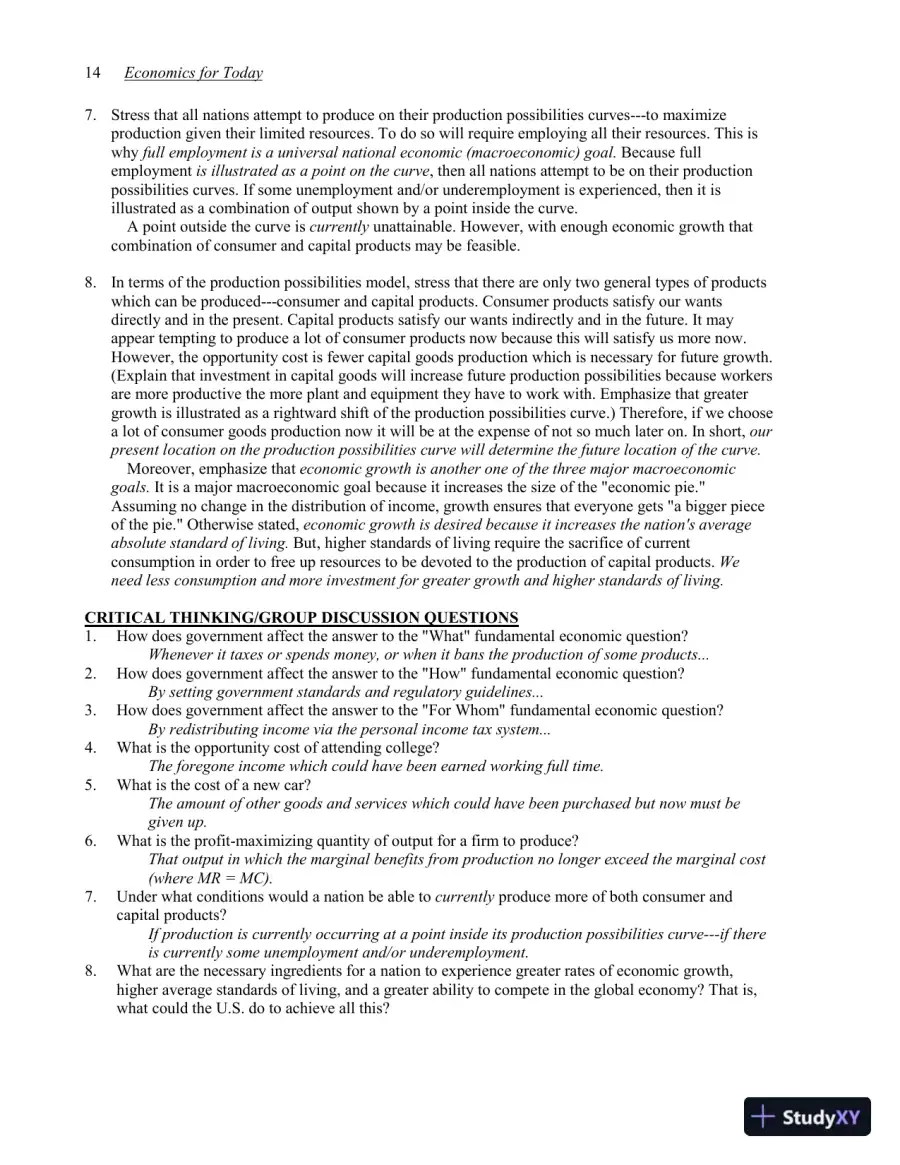Economics for Today, 8th Edition Solution Manual, page 15