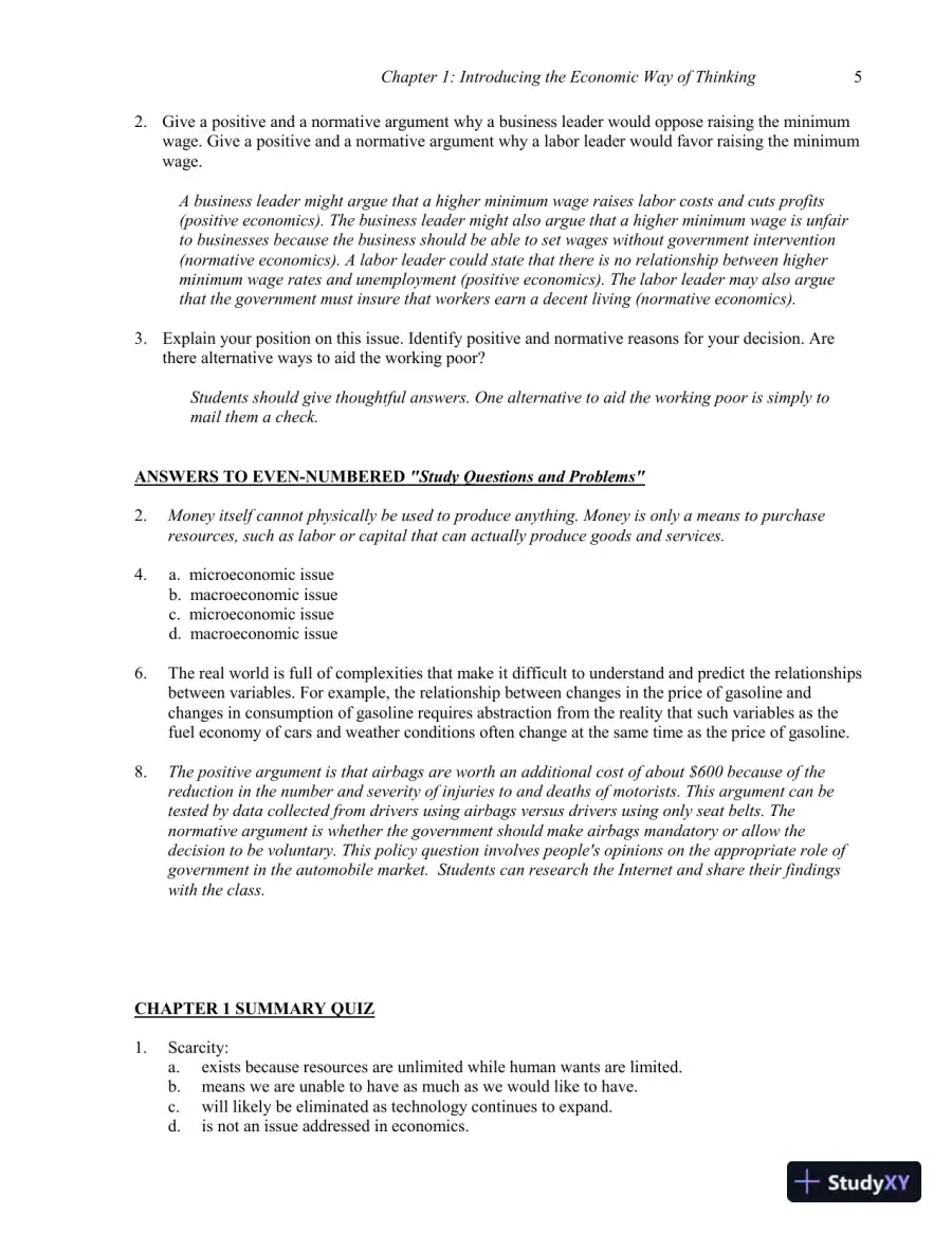 Economics for Today, 8th Edition Solution Manual, page 6