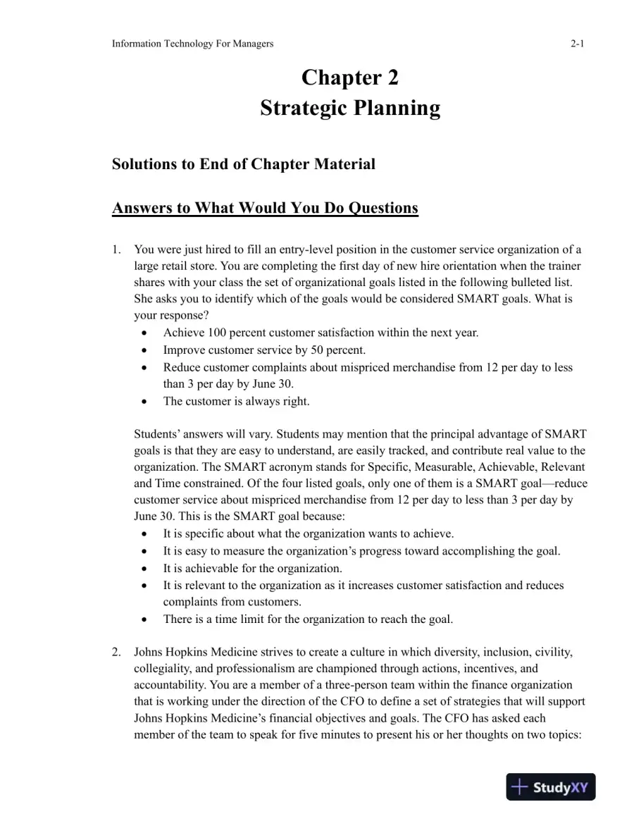Information Technology For Managers, 2nd Edition Solution Manual, page 10