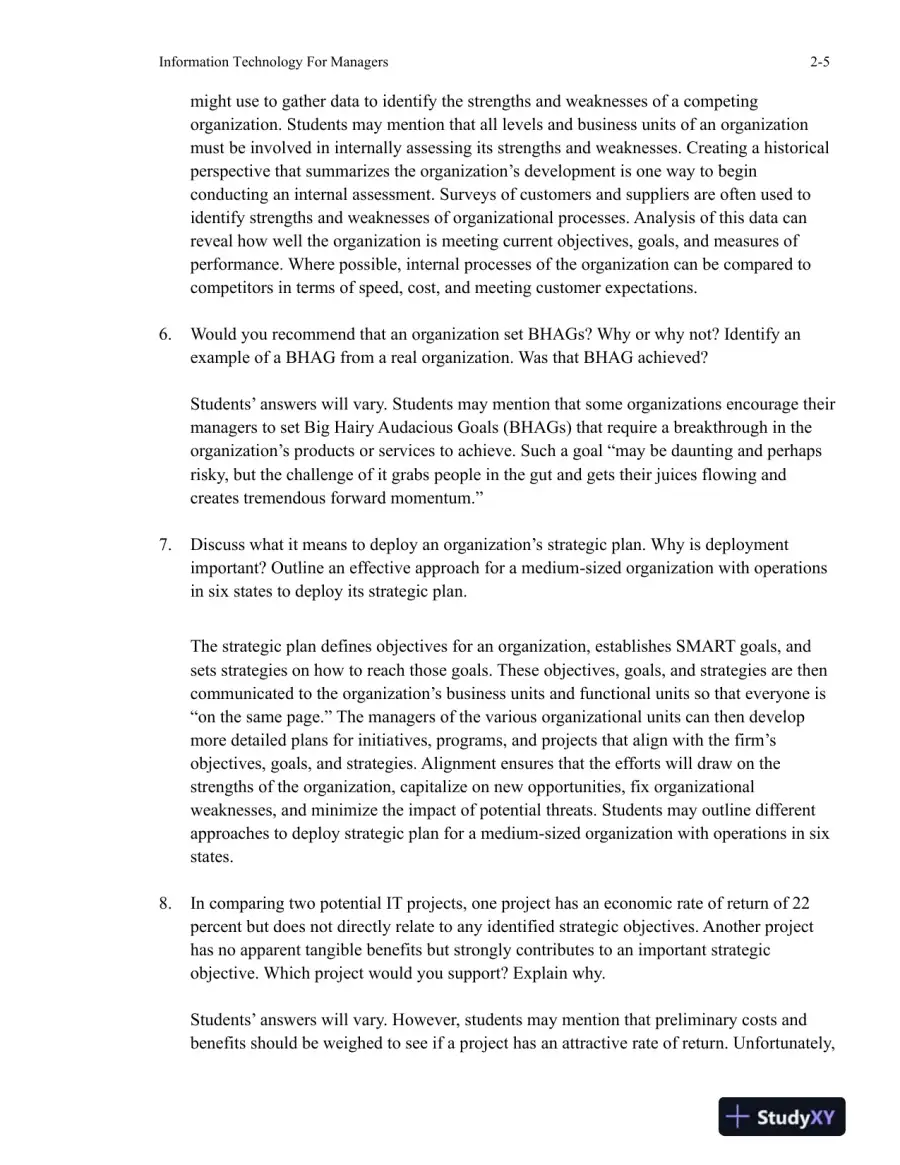 Information Technology For Managers, 2nd Edition Solution Manual, page 14