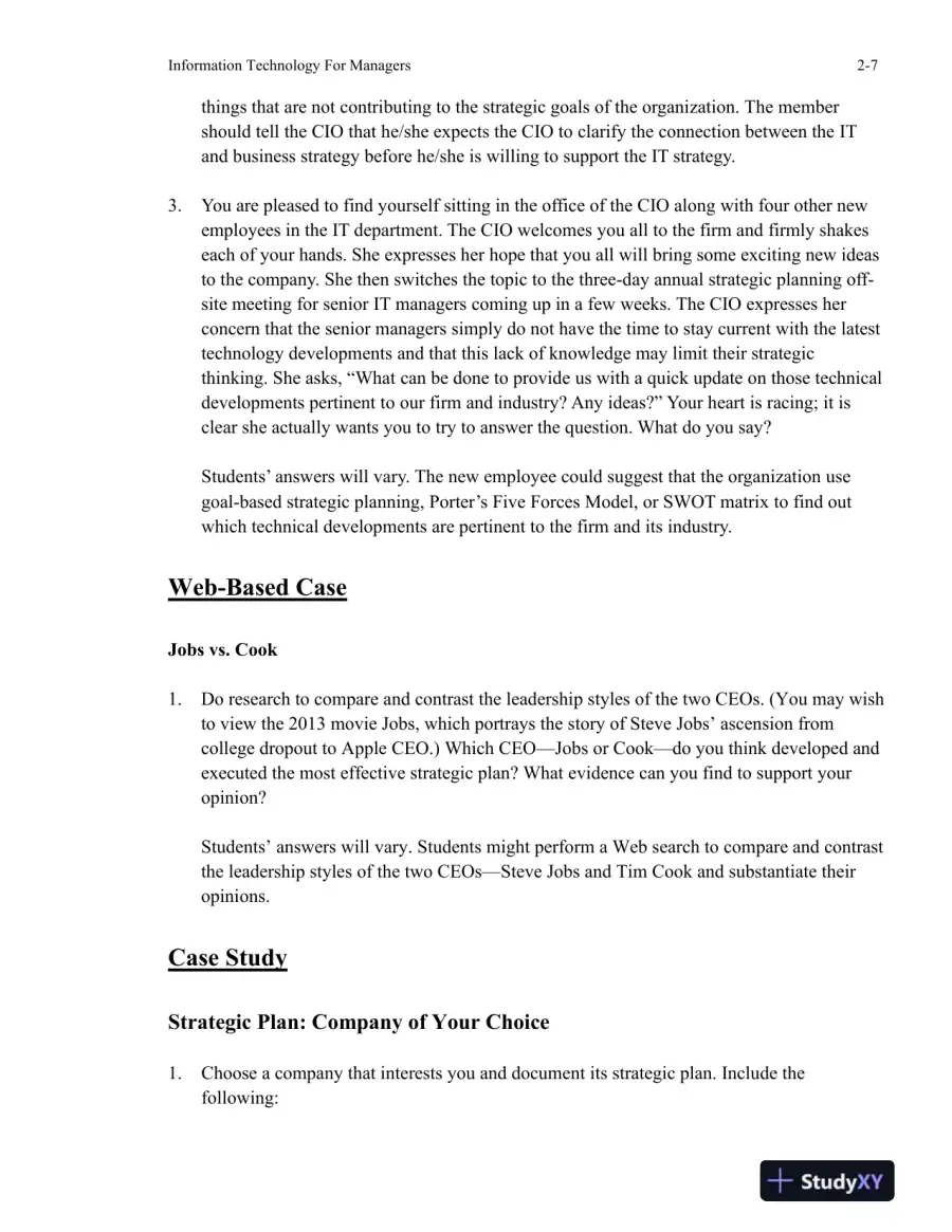 Information Technology For Managers, 2nd Edition Solution Manual, page 16