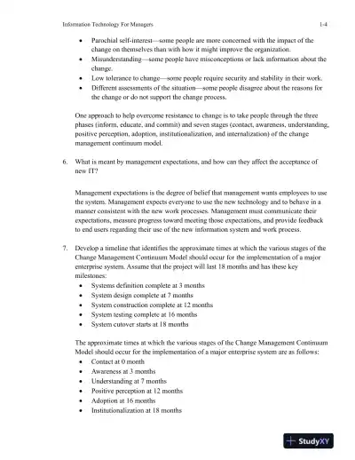 Information Technology For Managers, 2nd Edition Solution Manual - Page 5 preview image