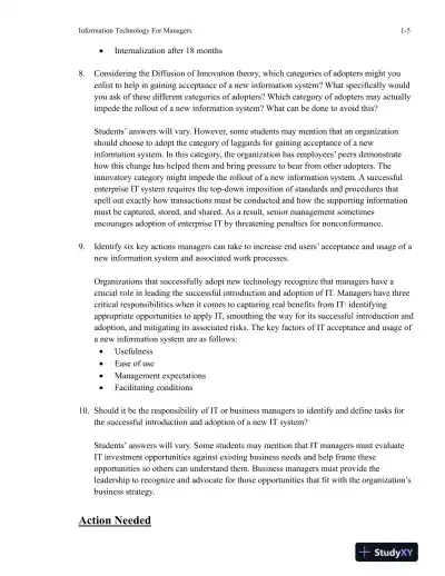Information Technology For Managers, 2nd Edition Solution Manual - Page 6 preview image