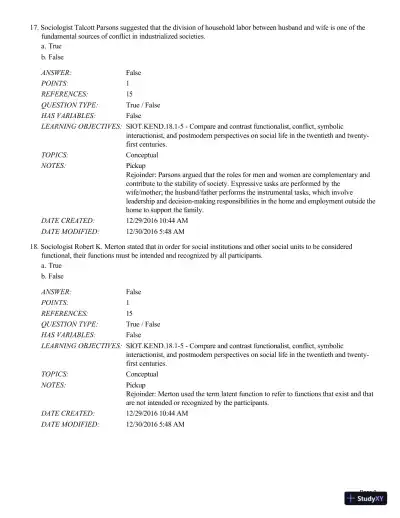 Test Bank For Sociology in Our Times, 11th Edition - Page 10 preview image
