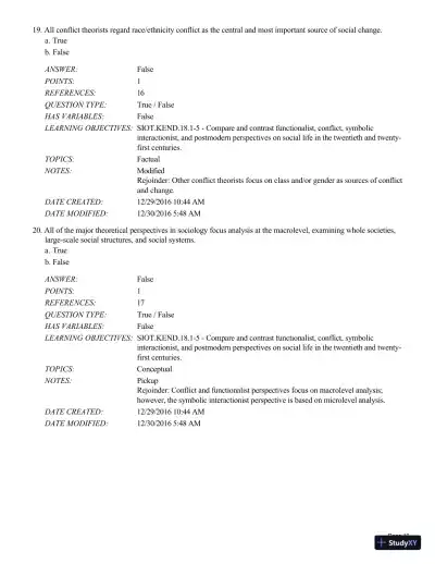 Test Bank For Sociology in Our Times, 11th Edition - Page 11 preview image