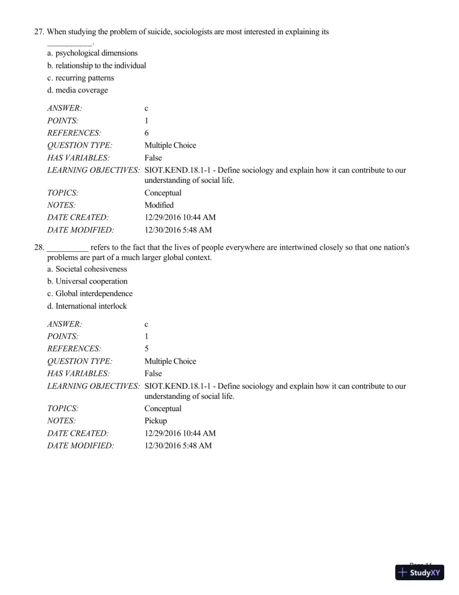 Test Bank For Sociology in Our Times, 11th Edition, page 15