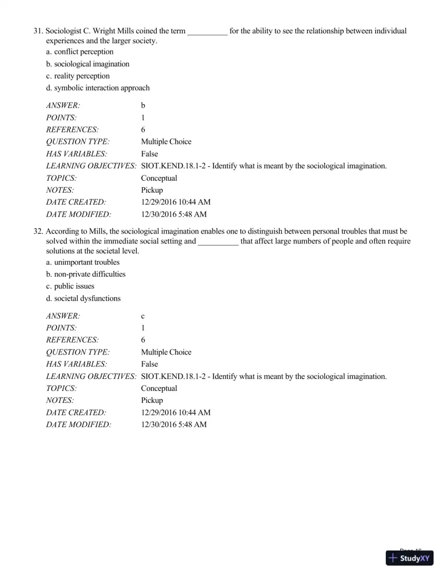 Test Bank For Sociology in Our Times, 11th Edition, page 17
