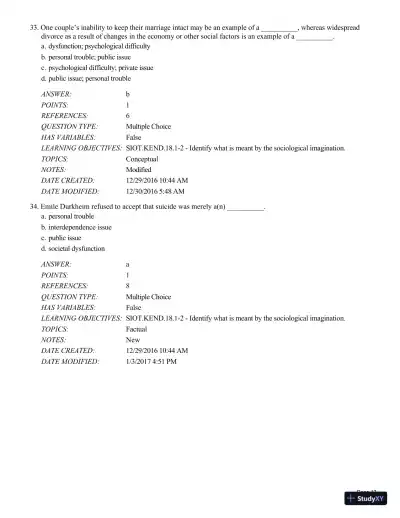 Test Bank For Sociology in Our Times, 11th Edition - Page 18 preview image