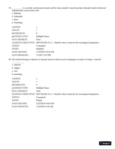 Test Bank For Sociology in Our Times, 11th Edition - Page 21 preview image