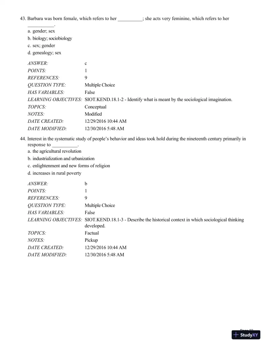 Test Bank For Sociology in Our Times, 11th Edition, page 23