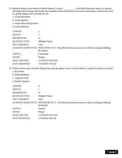Test Bank For Sociology in Our Times, 11th Edition - Page 28 preview image