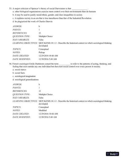 Test Bank For Sociology in Our Times, 11th Edition - Page 29 preview image