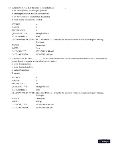 Test Bank For Sociology in Our Times, 11th Edition - Page 30 preview image