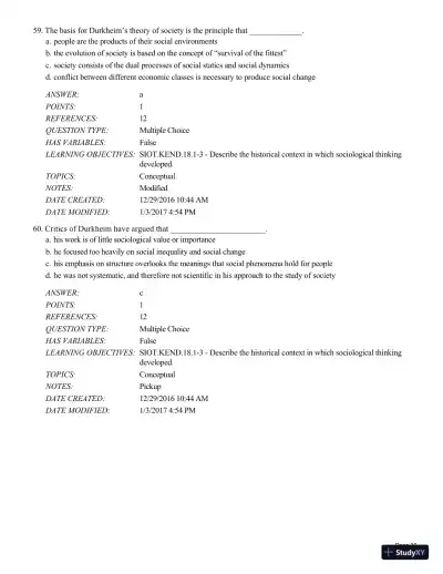 Test Bank For Sociology in Our Times, 11th Edition - Page 31 preview image