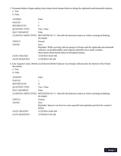 Test Bank For Sociology in Our Times, 11th Edition - Page 4 preview image