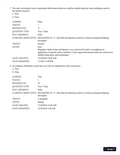 Test Bank For Sociology in Our Times, 11th Edition - Page 5 preview image