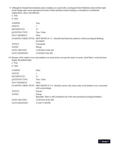 Test Bank For Sociology in Our Times, 11th Edition - Page 6 preview image