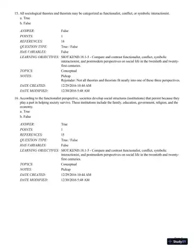 Test Bank For Sociology in Our Times, 11th Edition - Page 9 preview image