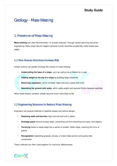 Geology - Mass Wasting - Page 1 preview image