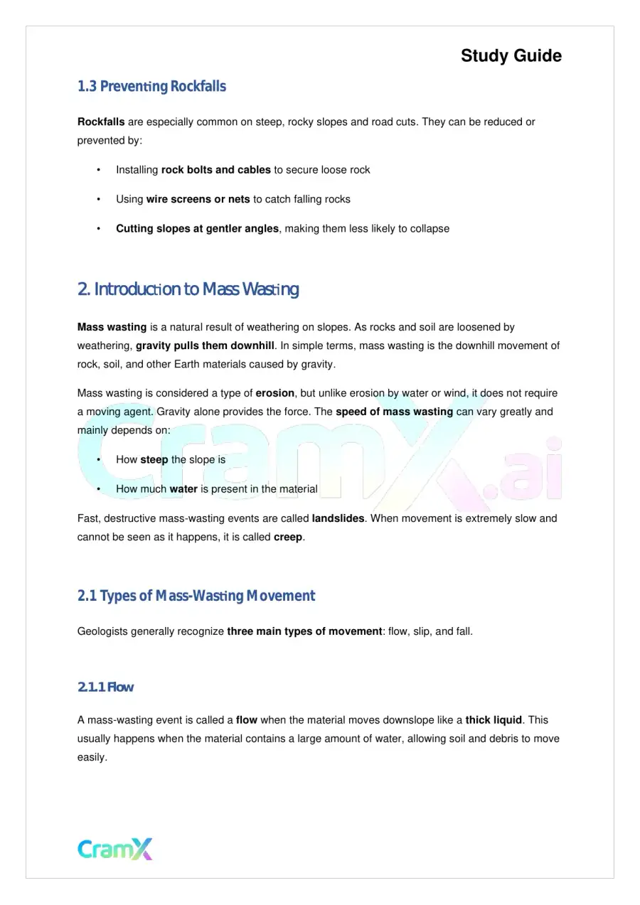Geology - Mass Wasting, page 2