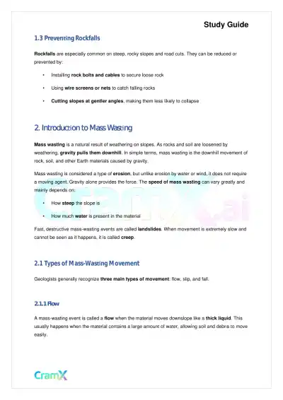 Geology - Mass Wasting - Page 2 preview image