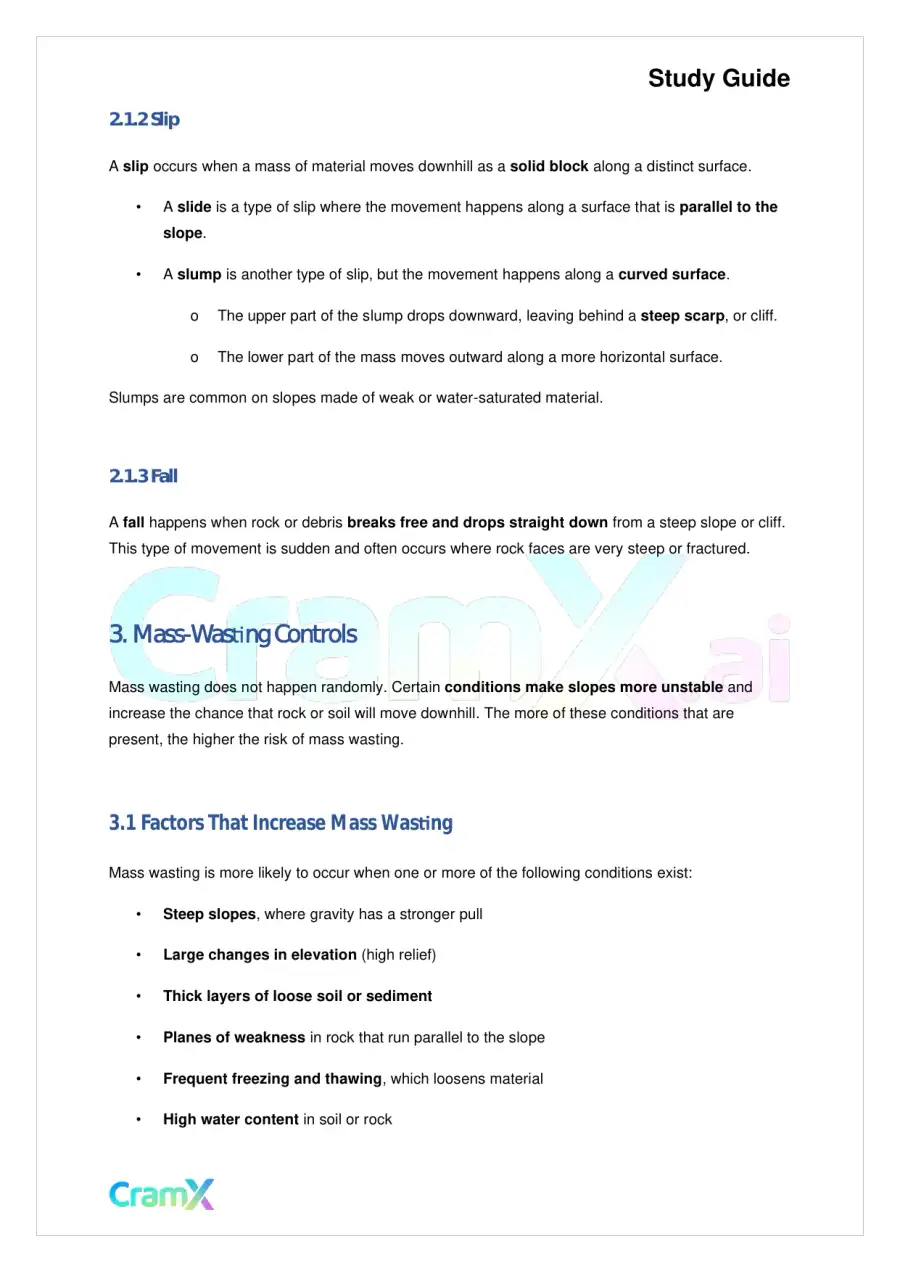 Geology - Mass Wasting, page 3