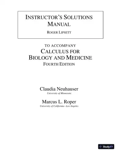 Test Bank for Calculus For Biology and Medicine , 4th Edition - Page 1 preview image