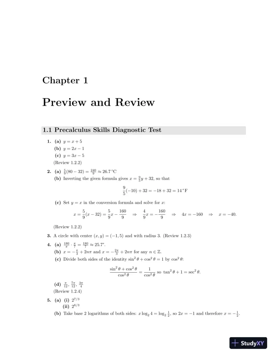 Test Bank for Calculus For Biology and Medicine , 4th Edition, page 6