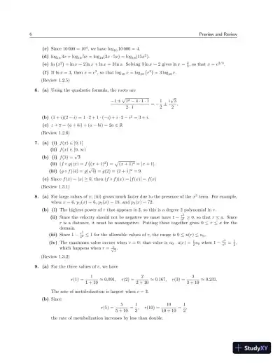 Test Bank for Calculus For Biology and Medicine , 4th Edition - Page 7 preview image