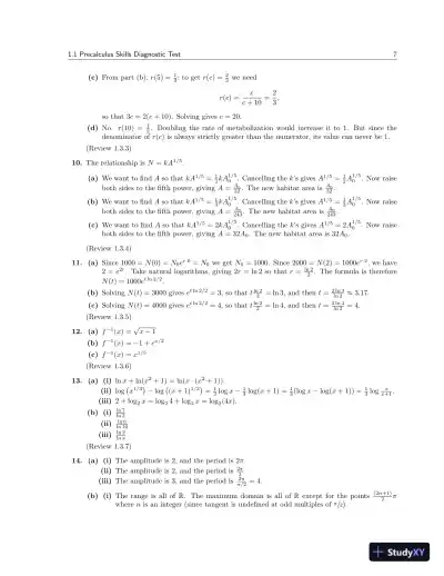 Test Bank for Calculus For Biology and Medicine , 4th Edition - Page 8 preview image