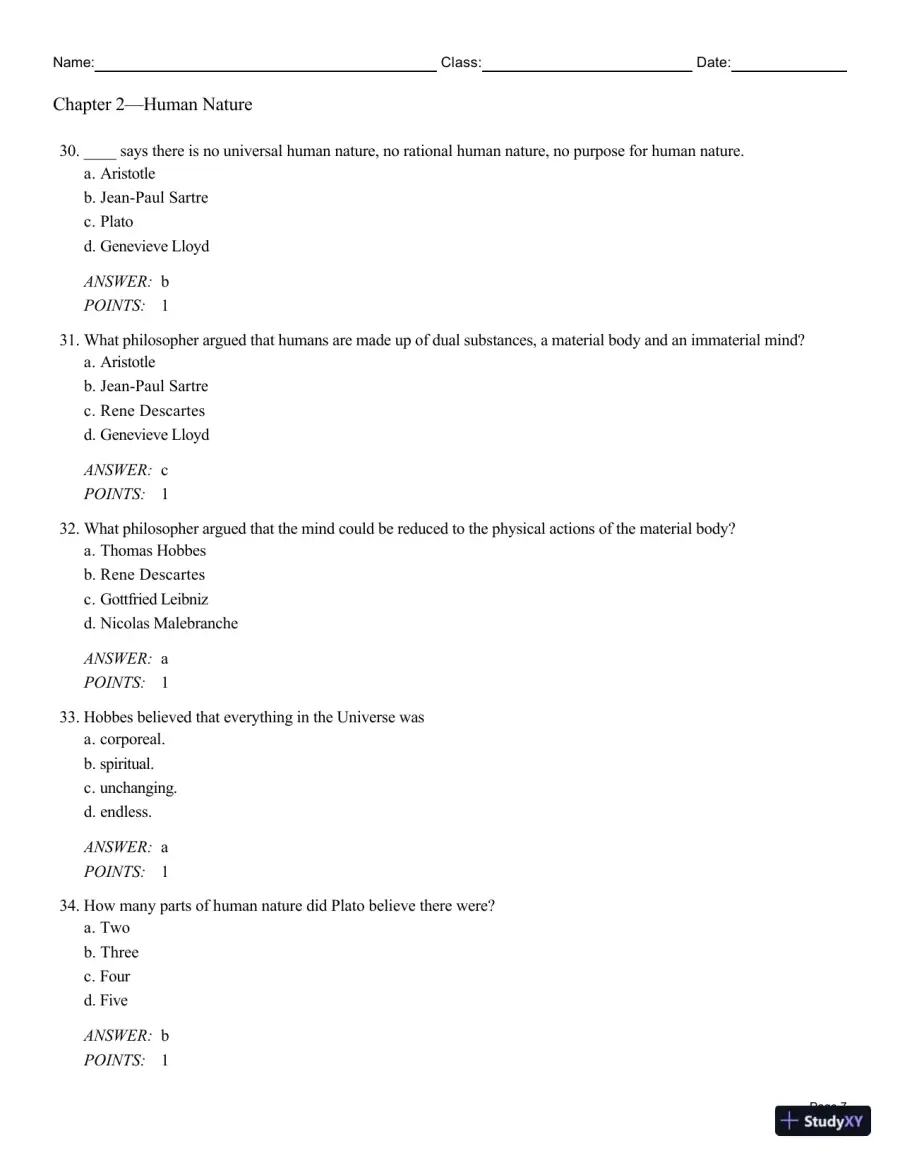 Test Bank For Philosophy: A Text with Readings, 13th Edition, page 16