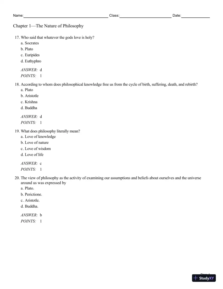 Test Bank For Philosophy: A Text with Readings, 13th Edition, page 5