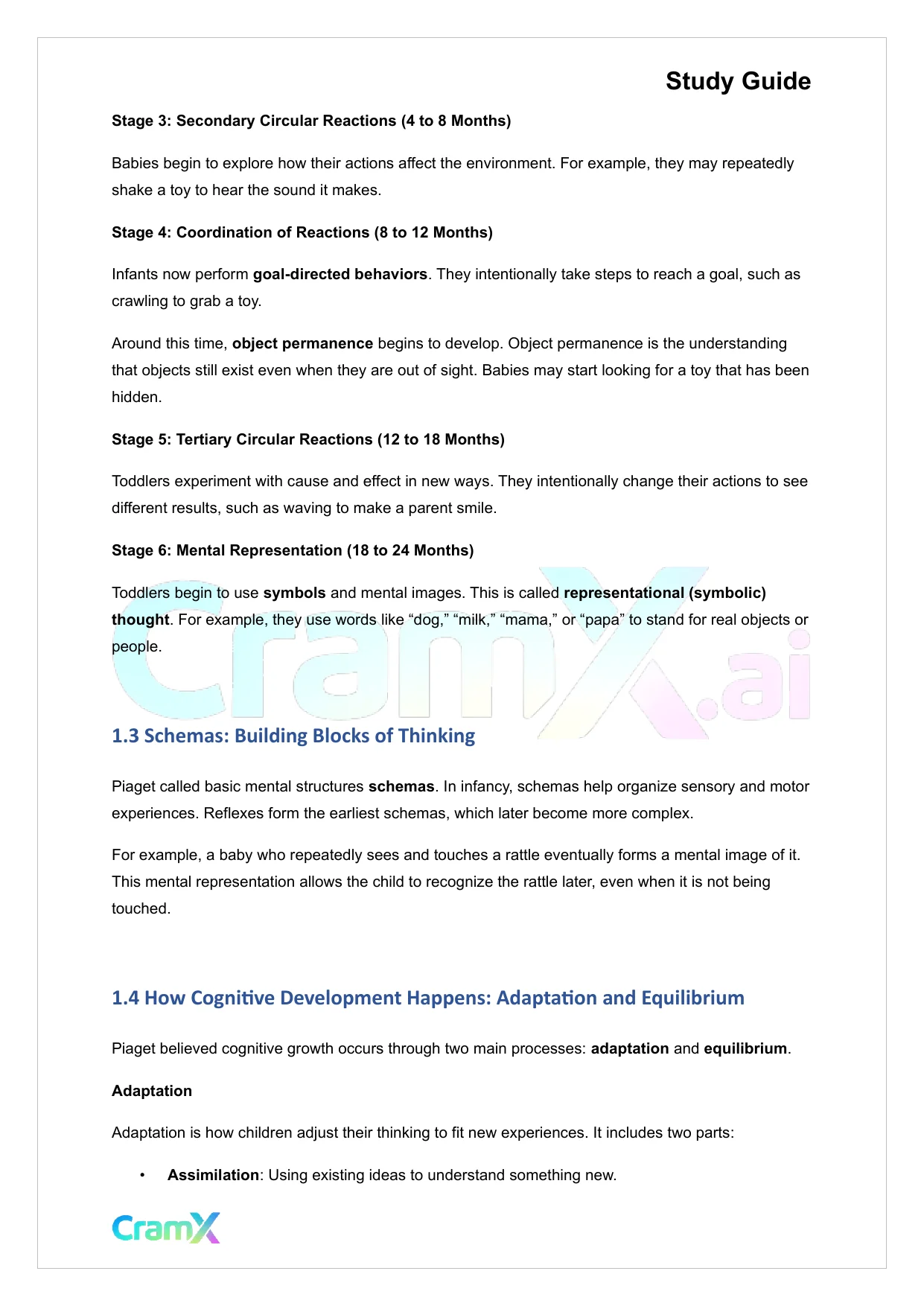 Developmental Psychology - Physical, Cognitive Development Age 0–2 - Page 2 preview image