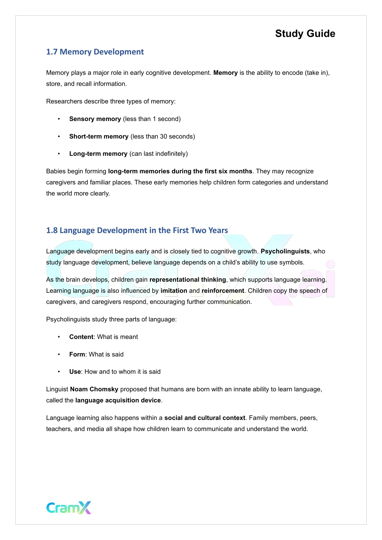 Developmental Psychology - Physical, Cognitive Development Age 0–2 - Page 4 preview image